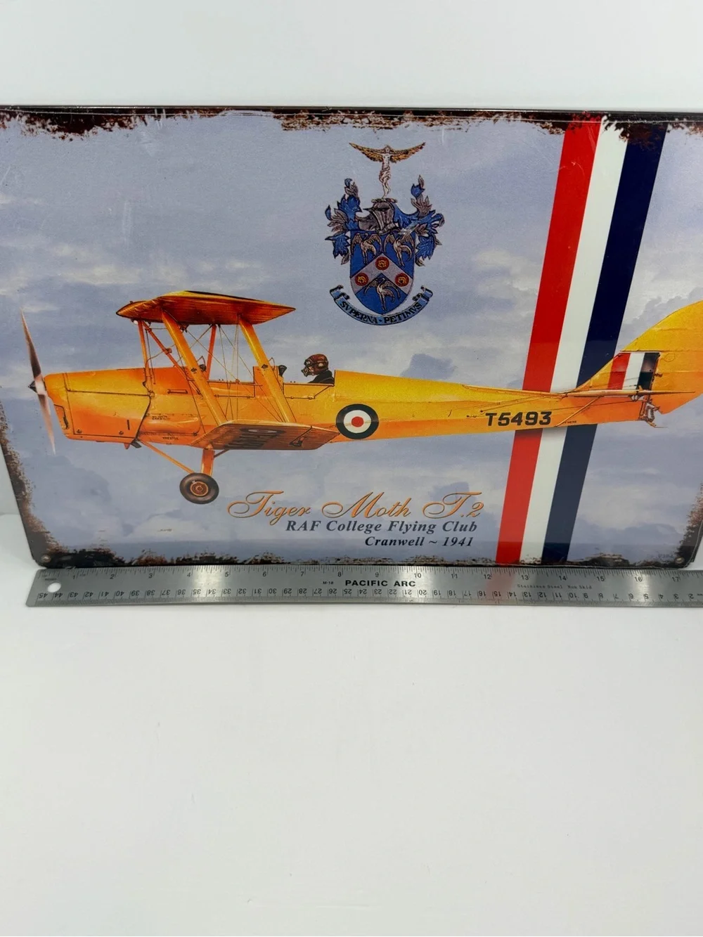 Vintage Tiger Moth T.2 Metal Sign – RAF College Flying Club Cranwell 1941 – New